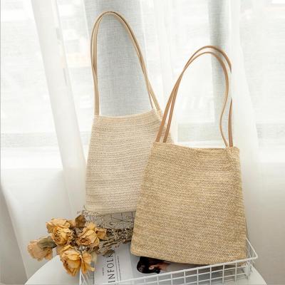 China 2021 Fashion Shoulder Bags Women Straw Beach Bag Tote Shopping Handbag For Summer for sale