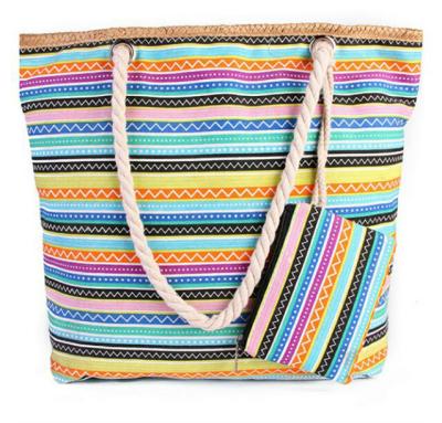 China Fashion Women Beach Tote Canvas Shoulder Bag Anchor Summer Handbag Top Handle Straw Beach Bags For Summer for sale