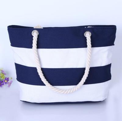 China Fashion Women Beach Tote Canvas Shoulder Bag Anchor Summer Handbag Top Handle Straw Beach Bags For Summer for sale