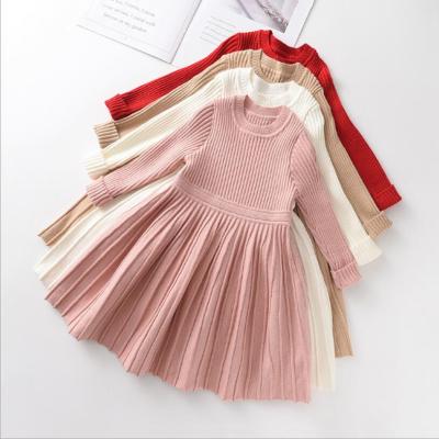 China Cute Washable Long Sleeve Sweater Dressess Girls Clothes Princess To Dress Christmas Sweet Clothing For Kids Fall 2021 for sale