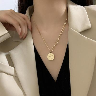 China 2022 hot sale simple fashion Europe and America Amazon ladies invent unique English words clip hip-hop chain necklace for sale