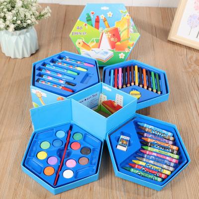 China Hot Selling School Toy Water Brush Pen 46 Colored Studying Drawing Pcs Educational For Children for sale