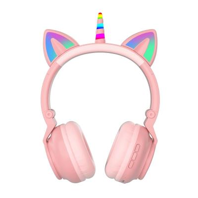 China 2022 Perfect Glowing Wireless Noise Ear Headset RGB Headset Gaming Headphones STN-27 Unicorn Earphone With Led Light for sale