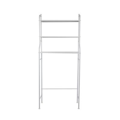 China Save Space Black And White 3 Tiers Foldable Metal Shelving Unit Over Joint Black And White Laundry Shelf For Bathroom Storage for sale