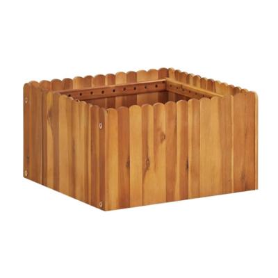 China China Garden Planter, Wooden Raised Garden Bed Design Slatted Flower Or Plant Bed 19.6x19.6x9.8 Solid Wood for sale