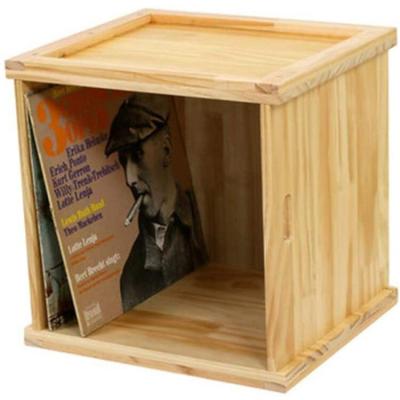 China Wooden Organizer Case Viable Record Storage Box Vintage Vinyl Record Case for sale