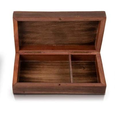 China (Poker and Deck Size) Handmade Wooden Card Box, Handcrafted Classic Wooden Game Card Holder Deck Box Storage Case Organizer for sale