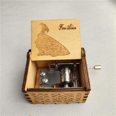 China China Hot Sale Customized Song Music Box Laser Engraving Wooden Music Box for sale