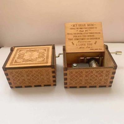 China Custom Mini Wooden Music Box Harry Music Box Harry Potter Christmas Song DIY From Europe Small for sale