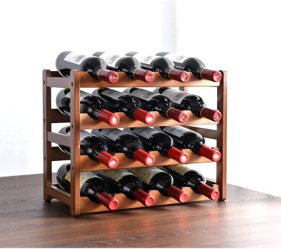 China Europe Bamboo Tiered Wine Rack, Wine Racks Countertop, Free Standing Display Shelves-4 Tier for sale