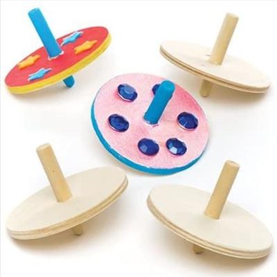 China Games make great gifts for kids ages 9 to 12 wooden spin tops (pack of 6) for kids party bag fillers for sale