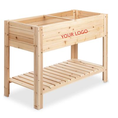 China Modern Cedar Raised Planter Box With Legs Wood Raised Garden Bed for sale