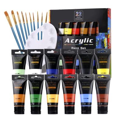 China Art Painting walmart acrylic paint 35ml tube acrylic paint set with brushes, palette and 12 colors acrylic paint for sale