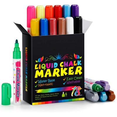 China Window Advertising Marker 18colors Window Whiteboard Liquid Chalk Marker for Kids and Adults for sale