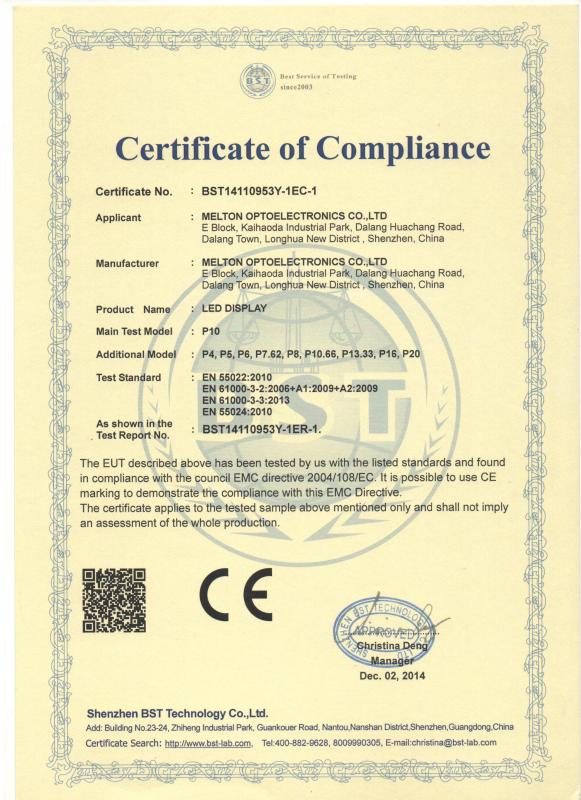 CE - Melton optoelectronics co., LTD