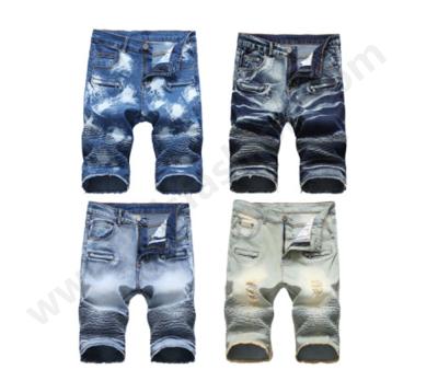 China New Design Summer Fashion Anti-Wrinkle J&H Zippers Mid Waist High Length Washed Denim Short Pants For Men for sale