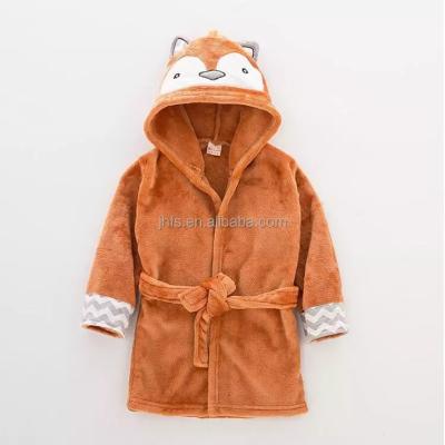 China J&H Flannel Bathrobe Fashion Fox Thermal Cute Hooded Towels Baby Cozy Toddler Infant Kids Home Wear for sale