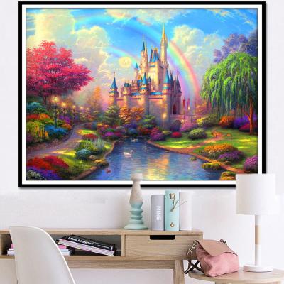 China Sewing Europe, Chinese DIY DMC Cross Stitch, Square for Embroidery Kits, Precise Printed Rainbow Castle Patterns Counted Cross-Stitchin for sale