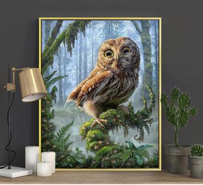 China Europe Needlework, DIY DMC Cross Stitch Set Full Embroidery Kit, Owl Flower Pattern Cross Stitch Gift, Home Wall Decor for sale