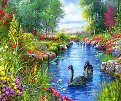 China Europe 5D DIY Diamond Painting Swan Full Square/Crystal Cross Stitch Diamond Embroidery Diamond Wall Painting Gift for sale