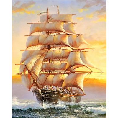 China Europe Stitch Home Decor 5D Diamond Embroidery Ship Landscape Handmade Diamond Painting Scenery Needlework Cross for sale