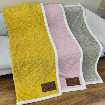 China Factory Direct Custom Jacquard Soft Blanket Sherpa Blanket Folded Boho 3D Sherpa Fleece Fluffy Warm Cozy Plush Throw Banket For Couch for sale