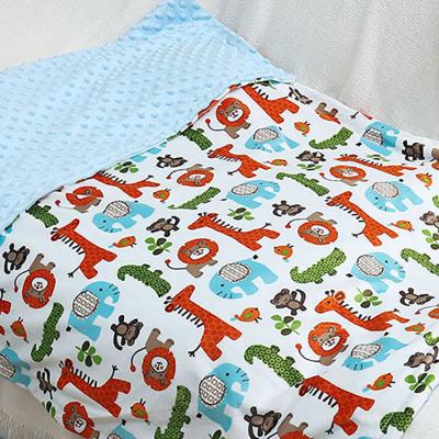 China PORTABLE Animal Cartoon Mink Dot Newborn Baby Blanket Super Soft Soft Double Layer Minky Spot Blanket Goods Baby Wrap Covering for sale