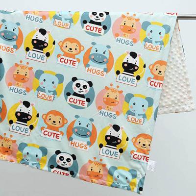 China PORTABLE Spot Goods Baby Wrap Baby Blanket Mink Dot Animal Cartoon Soft Newborn Soft Super Double Layer Minky Blanket for sale