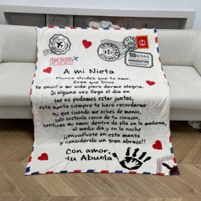 China Quality Folded Personalized Family Love Fleece Blanket Airplane Blanket To Granddaughter Consolidated Loading for sale