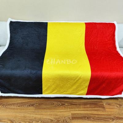 China BSCI Folded Factory Customize Style Print Sherpa Throw Hot Office Blanket Nap Flag Blanket. for sale