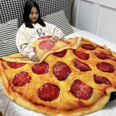 China Folded Hot Sale Pepperoni Pizza Sheet Lightweight Comfortable Blanket Fast Shipping for sale