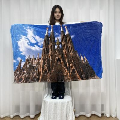 China Cozy Bit Fleece Family Church Blanket Folded Church Pattern Holy Blanket for sale