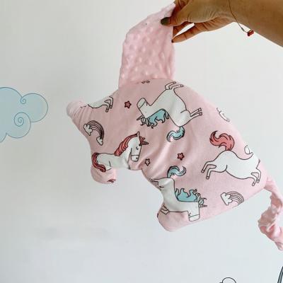 China Customized PORTABLE Baby Wrap Pillow Super Soft Double Layer Safety Pillow Mink Dot Animal Cartoon Soft Newborn Minky Pillow for sale