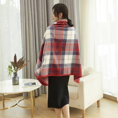 China PORTABLE Flannel Multifunctional Super Soft Tartan Blanket Blanket Cappa Stain Merchandise Cape Shawl Blanket Cappa for sale