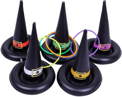 China Party Flame Ghost Ring Toss Halloween Kids Family Carnival Halloween Witch Inflatable Hat Ring Toss Party Games Toys for sale