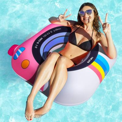 China New Stylish Women Adult Size Universal PVC Inflatable Pool Toys Frame Selfie Ring Pool Swimming Float for sale