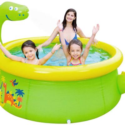 China Water Play Pool HarTiger Amazon Outdoor Kids Inflatable Cute Dinosaur Pool Sprinkler Toys for sale