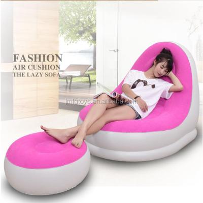 China Sectional Sofa PVC Floating Inflatable Sofa With Footrest Air Sofa Chair Inflatable Lazy Sofa Chair for sale