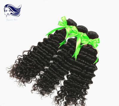 China Extensões indianas do cabelo do Virgin preto natural para o dobro Wefted do cabelo fino à venda