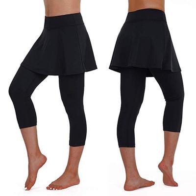 China Antibacterial Women's Sports Gaiters Skirts Tennis Pants Casual Sports Fitness Shorts Yoga Pants for sale