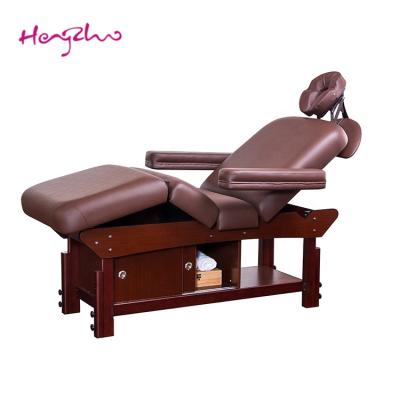 China Modern Hot Sale Beauty Salon Spa Massage Bed Adjustable Cosmetic Facial Table With Drawer for sale