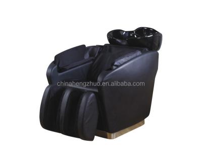 China Modern Modern Synthetic Leather Shampoo Bed With Ceramic Basin for sale