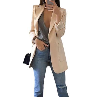 China Latest Design Women Solid Colors Breathable Hot Sales Ladies Stylish Slim Blazer Jacket for sale