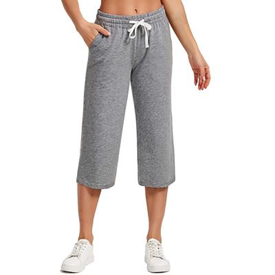 China Other Women's Yoga Capris Lounge Pants Sweatpants Straight Leg Crop Tank Top Wide Leg Pants for sale