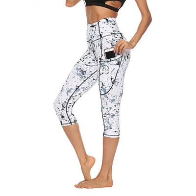 China Sustainable Thick Belly Leggings High-waisted Yoga Fitness Cropped Women Pants With Pocket for sale