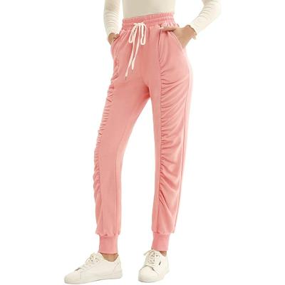 China Viable Casual Women Sweatpants Ruched Drawstring Jogger Pants With Pockets for sale