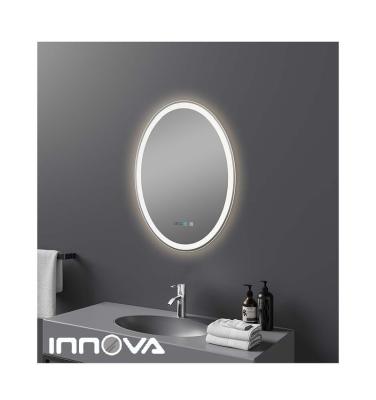 China Factory Wholesale Bathroom LED Oval Fog Light Mirror HD Multifunctional Magnifying Mirror for sale