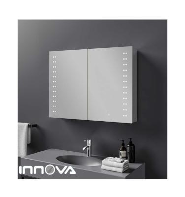 China 2022 Best Selling Modern Wall Mounted Mirrored Bathroom Vanity LED Light Magnifying Mirror Cabinet for sale