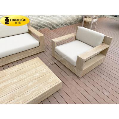 China Modern Factory Direct Weathered Outdoor Teak Wood Water Proof Furniture Sofa Set for sale