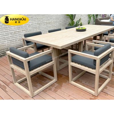 China Modern Hotel Villa Resort Project High End Luxury Teak Furniture Outdoor Garden Dining Set for sale